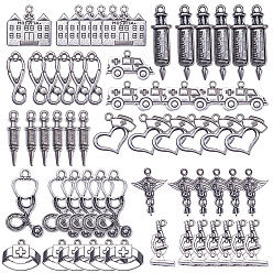 Antique Silver Tibetan Style Alloy Pendants, Products, Antique Silver, 7.4x7.2x1.7cm, 60pcs/box