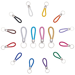 (52) Непрозрачная лаванда 16шт 16 стильный брелок из искусственной кожи, с железной фурнитурой с платиновым покрытием, разноцветные, 11~12 см, 1 шт / стиль