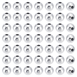 Нержавеющая Сталь Цвет 80шт. 304 круглые бусины из нержавеющей стали с швом, для изготовления ювелирных изделий, цвет нержавеющей стали, 10 мм, отверстие : 3 мм