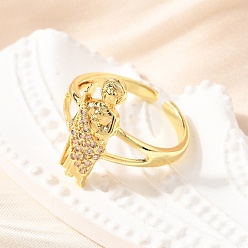 Настоящее золото 18K Манжеты из латуни с микро паве кубический цирконий для женщин, святой иуда, стойки покрытие, с эмалью, долговечный, без свинца и без кадмия, реальный 18 k позолоченный, размер США 7 (17.3 мм)