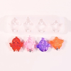 Цыпленок DIY силиконовые формы для кулона, изготовление украшений, формы для литья смолы, для уф-смолы, эпоксидная смола, белые, цыпленок, 63x208x15 мм