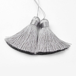 Gray Nylon Tassels Big Pendant Decorations, Gray, 154mm