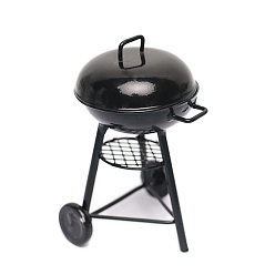 Черный Мини-печь, миниатюрные украшения из сплава, аксессуары для домашнего кукольного домика с микро-ландшафтом, притворяясь опорными украшениями, чёрные, 55x90 мм