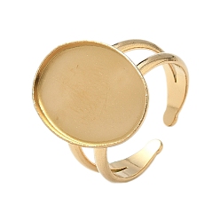 Золотой 304 компоненты манжеты из нержавеющей стали, настройка кольца колодки, овальные, ионное покрытие (ip), золотые, лоток : 18.5x13.5 мм, внутренний диаметр: 19 мм
