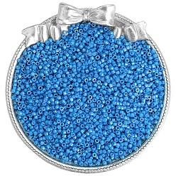 Озёрно--синий Стеклянный бисер непрозрачных цветов, плоско-круглые, Плут синий, 2 мм, о 1100 шт / комплект
