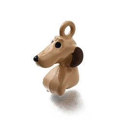 Собака Сплав эмали прелести, животное очарование, собака, 15x6.5x11.5 мм, отверстие : 1.8 мм