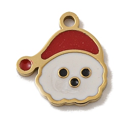 Снеговик Настоящее 14к позолота 304 подвески из нержавеющей стали, буквы, многоцветный рождественский стиль, снеговик, 11x10x1 мм, отверстие : 1.2 мм
