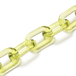 Шампанско-Желтый Прозрачные акриловые кабельные цепи ручной работы, для изготовления ювелирных изделий, несварные, овальные, шампанское желтый, ссылка: 27x16.5x4 mm, 39.37 дюйм (1 м) / прядь