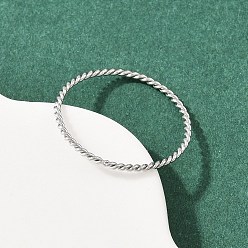 Нержавеющая Сталь Цвет 304 кольца для пальцев из нержавеющей стали для женщин, Скрученное кольцо, цвет нержавеющей стали, 1 мм, внутренний диаметр: 17.8 мм