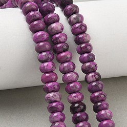 Old Rose Natural Map Stone/Picasso Stone/Picasso Jasper Beads Strands, Rondelle, Old Rose, 8.5x5.5mm, Hole: 1mm, about 73pcs/strand, 15.35''(39cm)