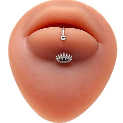 Eye Кольца для губ из нержавеющей стали со стразами, украшения для пирсинга для женщин, c-образный, глаз, 8 мм, штифты : 1.2 мм