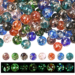 (52) Непрозрачная лаванда 112 шт. 8 цвета, наборы бусин лэмпворк ручной работы из золотого песка, светящийся, круглые, разноцветные, 10 мм, отверстие : 1.2 мм, 14 шт / цвет