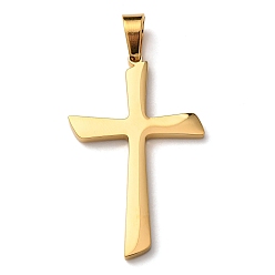 Золотой 304 подвески из нержавеющей стали, крест очарование, вакуумное покрытие pvd, золотые, 38x24x2.5 мм, отверстие : 7x4 мм