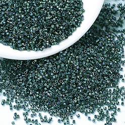 (DB0276) Изумрудный AB на Подкладкойе Бусины miyuki delica, цилиндр, японский бисер, 11/0, (дБ 0276) выложены изумруд, 1.3x1.6 мм, отверстия: 0.8 мм, около 10000 шт / мешок, 50 г / мешок