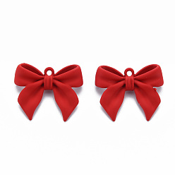 (123L) Белый крем непрозрачный блеск Акриловые подвески краскораспылительные, стойки покрытие, без кадмия, без никеля и без свинца, бантом, огнеупорный кирпич, 21.5x24.5x6 мм, отверстие : 1.8 мм