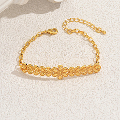 Золотой Латунь ссылка браслеты, браслеты-цепочки для женщин, цвет пшеницы, золотые, внутренний диаметр: 7-1/2 дюйм (19 см)