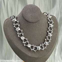 Нержавеющая Сталь Цвет 304 ожерелья из нержавеющей стали с черепом для женщин и мужчин, цвет нержавеющей стали, 16.14 дюйм (41 см)