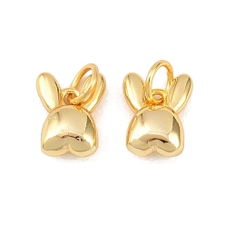 Золотой 925 серебряные шармы, кролик, с печатью 925, золотые, 10x7.5x3.5 мм, Перейти кольцо: 5x0.8 мм, 3.5 мм внутренним диаметром