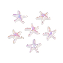 Starfish UV Plating Acrylic Cabochons, Iridescent, Starfish, 13.5x14x4mm