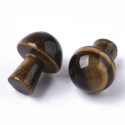Tiger Eye Natural Tiger Eye GuaSha Stone, Gua Sha Scraping Massage Tool, for SPA Relaxing Meditation Massage, Undyed, Mushroom Shaped, 21x16mm