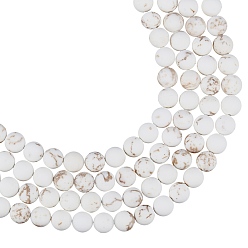 White Frosted Round Natural Magnesite Beads Strands, Dyed & Heated, White, 8mm, Hole: 1mm, about 47pcs/strand, 15 inch, 2strands/box