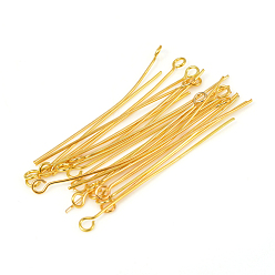 Золотой 304 штыри из нержавеющей стали, золотые, 40 мм, отверстие : 2 мм, штифты : 0.6 мм