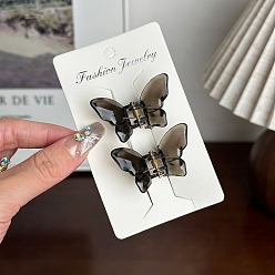 Черный 2шт. смоляные заколки-коготки для волос, аксессуары для волос для женщин и девочек, бабочка, чёрные, 26 мм