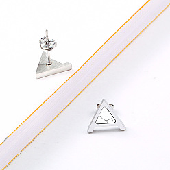 Золотой Треугольные серьги-гвоздики из нержавеющей стали с синтетической бирюзой, золотые, 11x10 мм