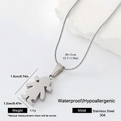 Human 304 collares con colgante de acero inoxidable para mujer, color acero inoxidable, libre de deslustre, chica, 15.75 pulgada (40 cm)