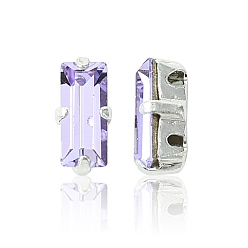 20310 Violet Пришивные чашки preciosa® maxima crystal, многожильных ссылки, чешский хрусталь, с настройками латуни, 719 39 090 багет, серебряные, 20310 фиолетовый, 7x3 мм