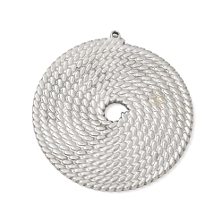 Плоский Круглый 304 подвески из нержавеющей стали, цвет нержавеющей стали, плоско-круглые, 37x35x2 мм, отверстие : 0.9 мм