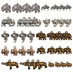 Antique Silver SUNNYCLUE Tibetan Style Alloy Pendants, Elephant, Antique Silver, 13x17x3.5mm, Hole: 2mm, 40pcs/box