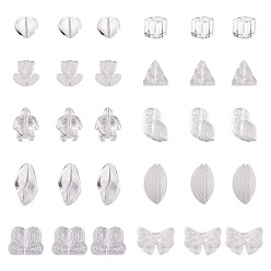 Прозрачный 64шт. градиентные цветные прозрачные стеклянные бусины, разнообразные, прозрачные, 8~23x8~20x3.5~8 мм, отверстие : 1~1.4 мм