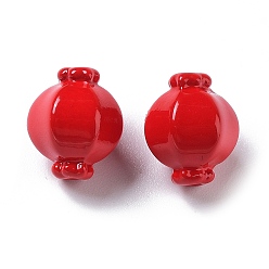 Purpur Spritzlackierte Legierungsperle, Laterne, Purpur, 10.5x8x4.5 mm, Bohrung: 1.5 mm