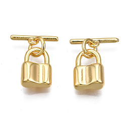 Plaqué 18K Or Véritable Laiton fermoirs toggle, sans cadmium et sans nickel et sans plomb, verrouiller, réel 18 k plaqué or, Longueur 15mm, bar: 3x12x1.5 mm, Trou: 1mm, anneau de saut: 5x1 mm, diamètre intérieur: 3 mm, verrouiller: 10.5x7.5x4mm, Trou: 3.5x3.5mm