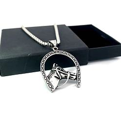 Нержавеющая Сталь Цвет Винтажный кулон в виде головы лошади из нержавеющей стали в стиле хип-хоп, украшение для мужчин и женщин.