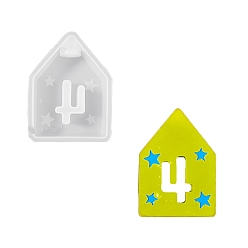 Дом Сделай сам свечи, силиконовые формы для литья, для уф-смолы, изготовление изделий из эпоксидной смолы, число 4, белые, дом, 110x79x30 мм