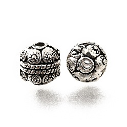 Античное Серебро Сплавочные овальные бусины тибетского стиля , без кадмия и без свинца, круглые, античное серебро, 10 мм, отверстие : 1.5 мм, Около 385 шт / 1000 г