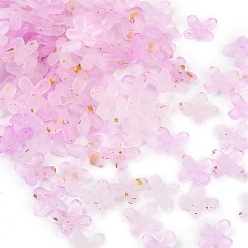Орхидея Акриловые колпачки для бусин с металлическим плетением, цветок, сиреневые, 11.5x11.5x3 мм, отверстие : 1.5 мм, Около 3846 шт / 500 г