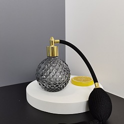 Черный Круглые стеклянные распылители, распылитель тонкого тумана для духов с плетеной подушкой безопасности, многоразовая бутылка, чёрные, 6.7x10.5 см, емкость: 100 мл (3.38 жидких унций)