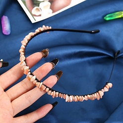 Солнечный Камень Резинки для волос из натурального солнечного камня, аксессуары для волос для женщин и девочек, 150x130x10 мм