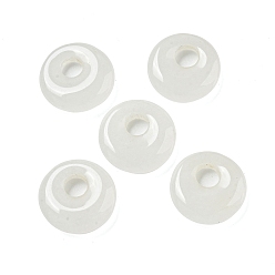Белый Нефрит Подвески-пончики из натурального белого нефрита/диска пи, 14~14.5x4 мм, отверстие : 4 мм