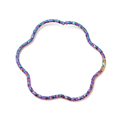 Rainbow Color 304 Stainless Steel Linking Rings, Flower, Rainbow Color, 28~29x1mm, Inner Diameter: 26mm