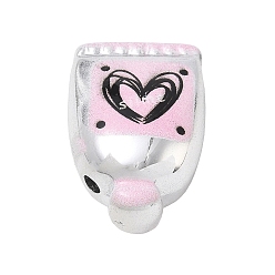 Others Printed Opaque Acrylic Beads, Toothpaste with Heart, 24.5x16x11.5mm, Hole: 2.5mm
