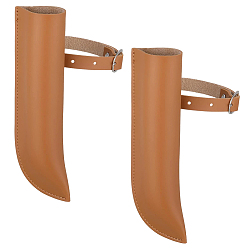 Peru 2 Bags PU Leather Horse Stirrup Flag Holder, with Platinum Iron Finding, Peru, 170x50x16mm
