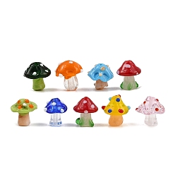 (52) Непрозрачная лаванда Ручной работы ухабистым Шарики Lampwork, гриб, разноцветные, 15.5~18x14.5~17x14.5~17 мм, отверстие : 1.4~1.6 мм