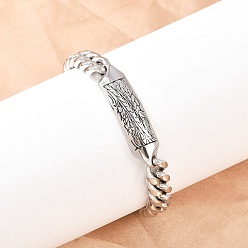 Нержавеющая Сталь Цвет 304 браслеты из нержавеющей стали с кубинскими звеньями для мужчин и женщин, ручная полировка, цвет нержавеющей стали, 8-1/2 дюйм (21.5 см), ссылка: 13x10x5мм и 46x12x5.5мм