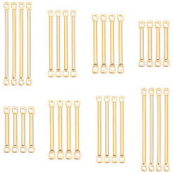 Настоящее золото 14K 80шт. 4 стили латунные соединительные стержни, разъем прелести, придерживаться, реальный 14 k позолоченный, 15~30x2x1 мм, отверстие : 1 мм, 20 шт / стиль