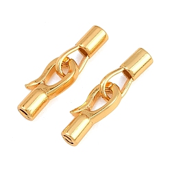 Real 18K Gold Plated Brass Fold Over Clasps, Real 18K Gold Plated, 22mm, Hole: 0.8mm