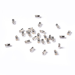 Серебро Латуни мозг заканчивается, серебряный цвет гальваническим, 5.2x2.8 мм, отверстия: 1.2 mm, Внутренний диаметр: 2 mm